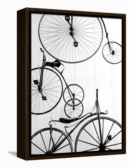 Bicycle Display at Swiss Transport Museum, Lucerne, Switzerland-Walter Bibikow-Framed Premier Image Canvas