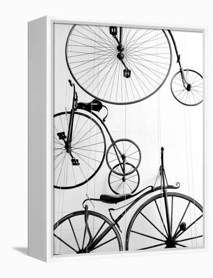 Bicycle Display at Swiss Transport Museum, Lucerne, Switzerland-Walter Bibikow-Framed Premier Image Canvas