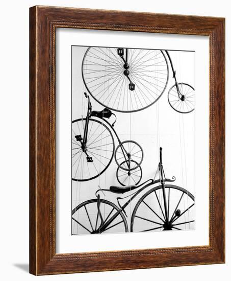 Bicycle Display at Swiss Transport Museum, Lucerne, Switzerland-Walter Bibikow-Framed Photographic Print