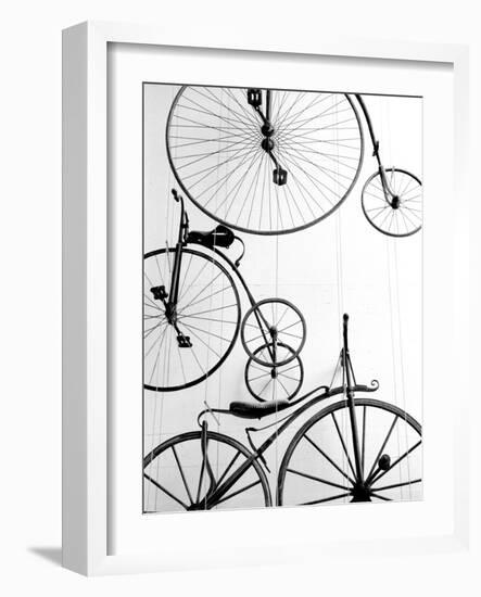 Bicycle Display at Swiss Transport Museum, Lucerne, Switzerland-Walter Bibikow-Framed Photographic Print