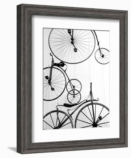 Bicycle Display at Swiss Transport Museum, Lucerne, Switzerland-Walter Bibikow-Framed Photographic Print