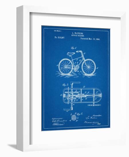 Bicycle Gearing Patent-null-Framed Art Print