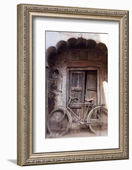 Bicycle in Doorway, Jodhpur, Rajasthan, India-Peter Adams-Framed Photographic Print