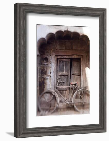 Bicycle in Doorway, Jodhpur, Rajasthan, India-Peter Adams-Framed Photographic Print