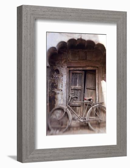 Bicycle in Doorway, Jodhpur, Rajasthan, India-Peter Adams-Framed Photographic Print