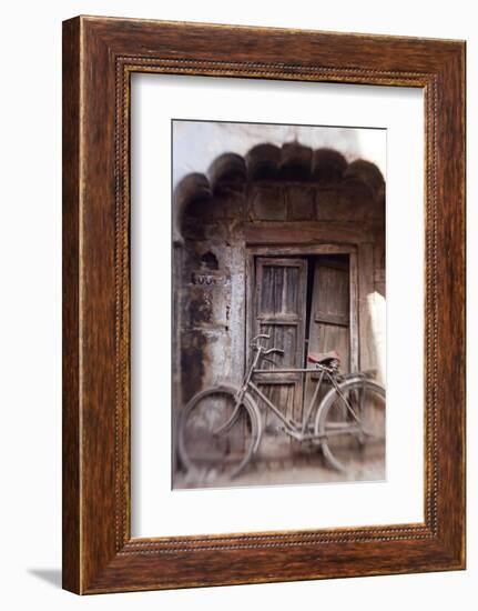 Bicycle in Doorway, Jodhpur, Rajasthan, India-Peter Adams-Framed Photographic Print