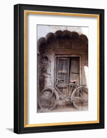 Bicycle in Doorway, Jodhpur, Rajasthan, India-Peter Adams-Framed Photographic Print