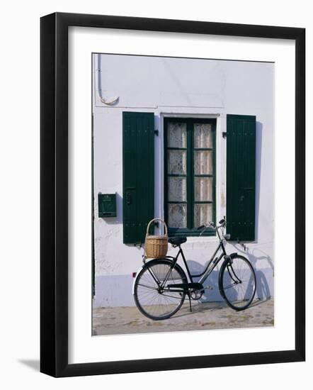 Bicycle Leaning Against a Wall, Ile De Re, France, Europe-Guy Thouvenin-Framed Photographic Print