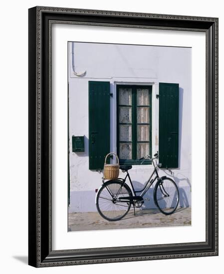 Bicycle Leaning Against a Wall, Ile De Re, France, Europe-Guy Thouvenin-Framed Photographic Print
