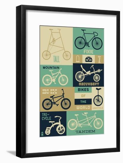 Bicycle of the World - Blues-Lantern Press-Framed Art Print