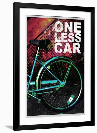 Bicycle - One Less Car Poster-null-Framed Photo