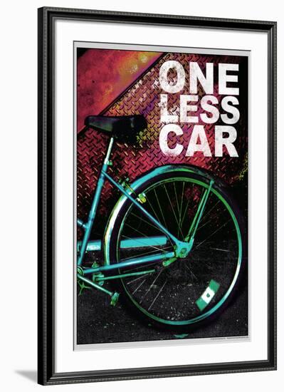 Bicycle - One Less Car Poster-null-Framed Photo