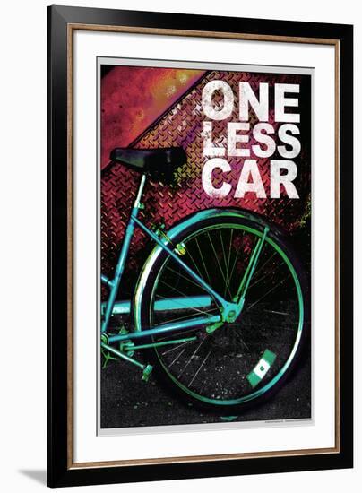 Bicycle - One Less Car Poster-null-Framed Photo