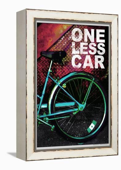 Bicycle - One Less Car Poster-null-Framed Stretched Canvas