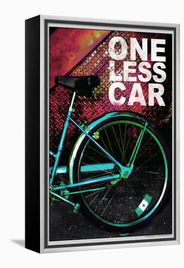 Bicycle - One Less Car Poster-null-Framed Stretched Canvas