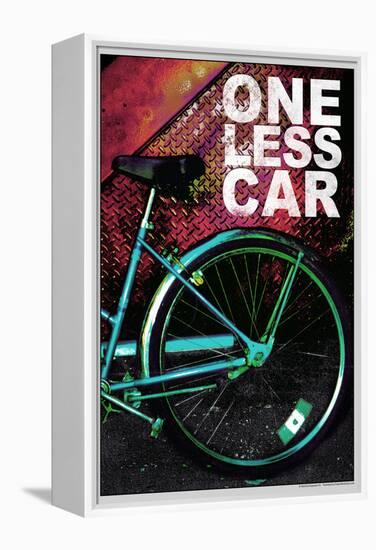 Bicycle - One Less Car Poster-null-Framed Stretched Canvas