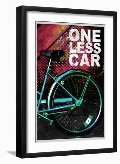 Bicycle - One Less Car Poster-null-Framed Photo