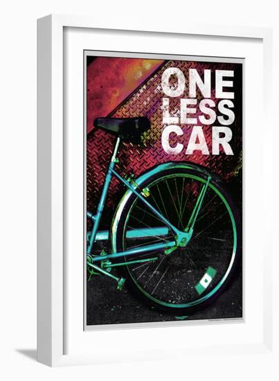 Bicycle - One Less Car Poster-null-Framed Photo