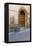 Bicycle parked outside front door, Lucca, Tuscany, Italy, Europe-John Guidi-Framed Premier Image Canvas