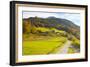 Bicycle Path Through Rural Mountain Landscape in Autumn-Miles Ertman-Framed Photographic Print