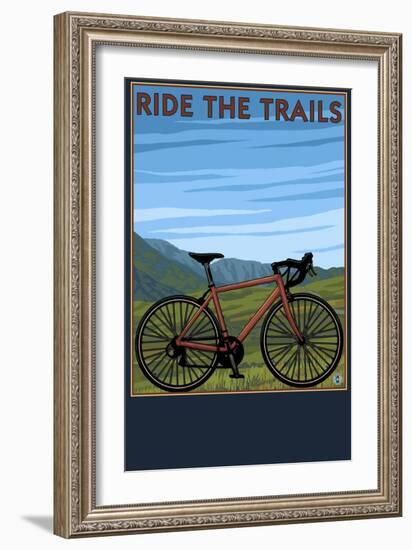 Bicycle - Plains-Lantern Press-Framed Art Print