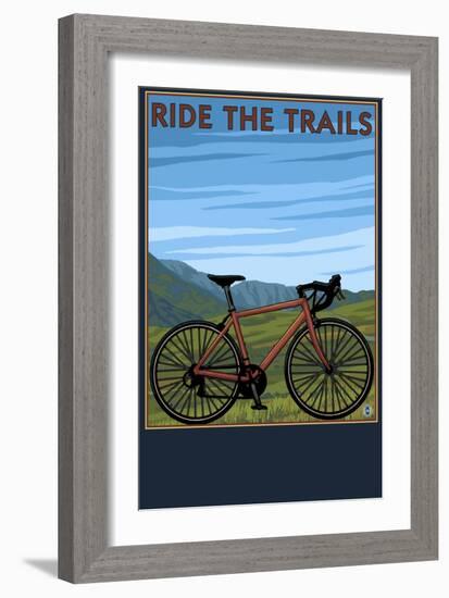 Bicycle - Plains-Lantern Press-Framed Art Print