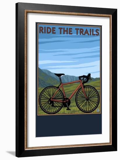 Bicycle - Plains-Lantern Press-Framed Art Print