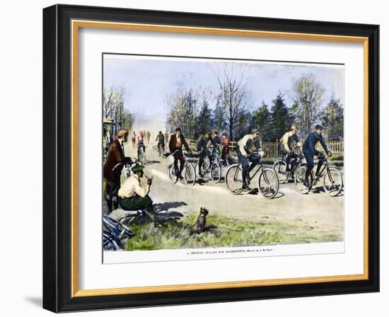 Bicycle Race, 1896-Arthur Burdett Frost-Framed Giclee Print