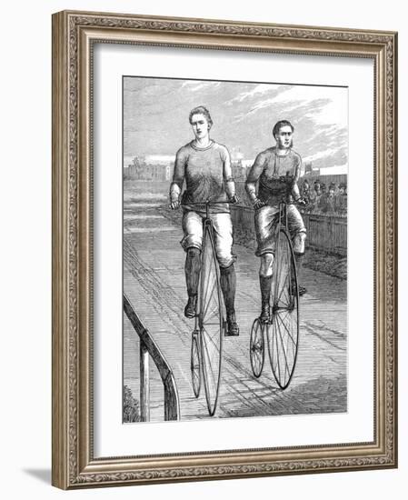 Bicycle Race at Lillie Bridge, 1875-null-Framed Photographic Print