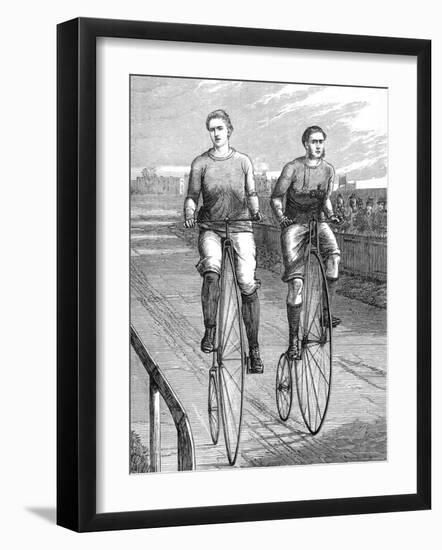 Bicycle Race at Lillie Bridge, 1875-null-Framed Photographic Print