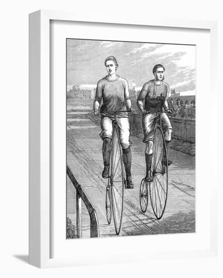 Bicycle Race at Lillie Bridge, 1875-null-Framed Photographic Print
