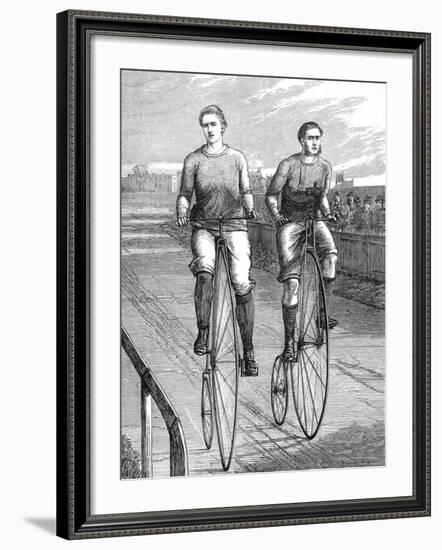 Bicycle Race at Lillie Bridge, 1875-null-Framed Photographic Print