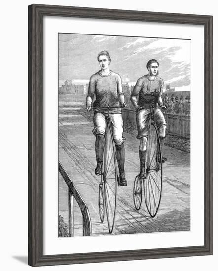 Bicycle Race at Lillie Bridge, 1875-null-Framed Photographic Print