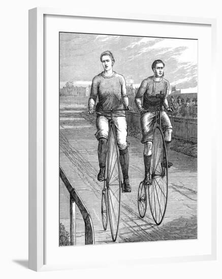 Bicycle Race at Lillie Bridge, 1875-null-Framed Photographic Print