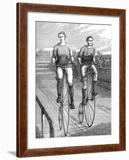 Bicycle Race at Lillie Bridge, 1875-null-Framed Photographic Print