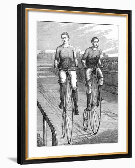 Bicycle Race at Lillie Bridge, 1875-null-Framed Photographic Print