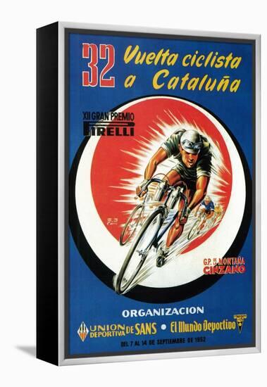 Bicycle Racing Promotion-Lantern Press-Framed Stretched Canvas
