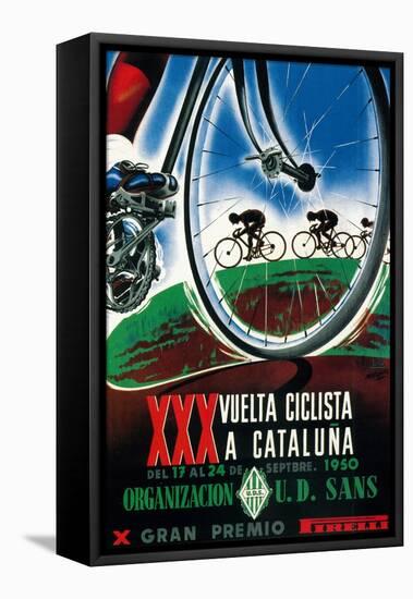 Bicycle Racing Promotion-Lantern Press-Framed Stretched Canvas