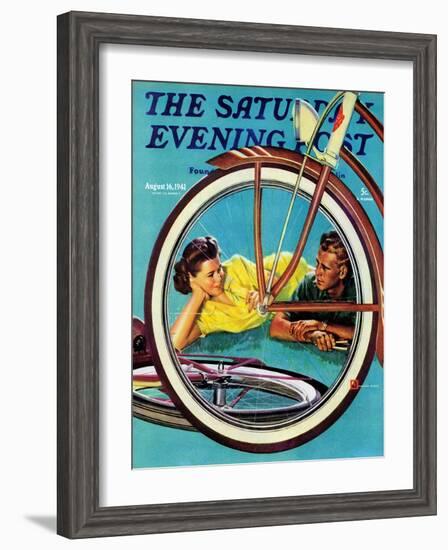 "Bicycle Ride," Saturday Evening Post Cover, August 16, 1941-Douglas Crockwell-Framed Giclee Print