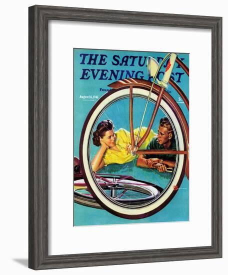 "Bicycle Ride," Saturday Evening Post Cover, August 16, 1941-Douglas Crockwell-Framed Giclee Print