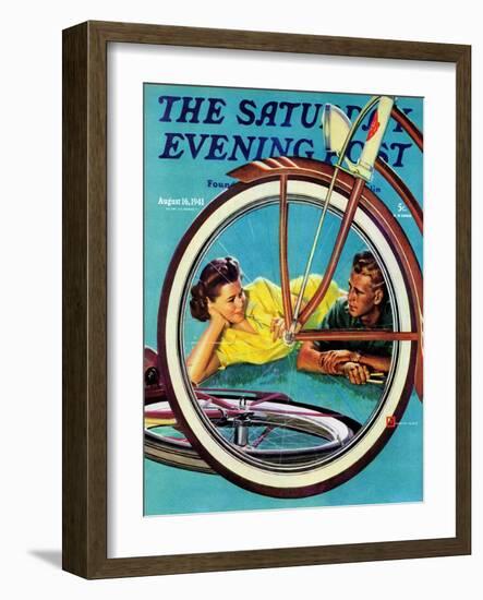 "Bicycle Ride," Saturday Evening Post Cover, August 16, 1941-Douglas Crockwell-Framed Giclee Print