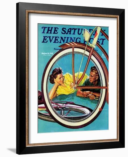 "Bicycle Ride," Saturday Evening Post Cover, August 16, 1941-Douglas Crockwell-Framed Giclee Print