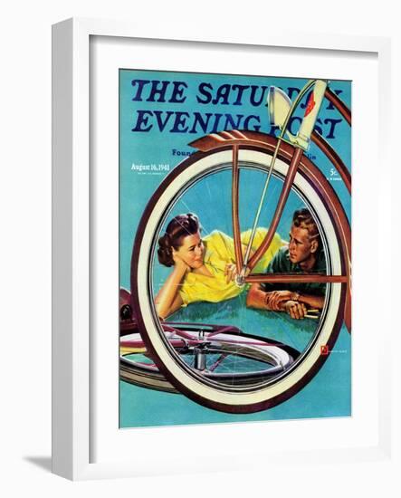 "Bicycle Ride," Saturday Evening Post Cover, August 16, 1941-Douglas Crockwell-Framed Giclee Print