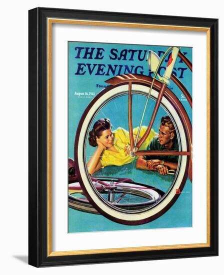 "Bicycle Ride," Saturday Evening Post Cover, August 16, 1941-Douglas Crockwell-Framed Giclee Print