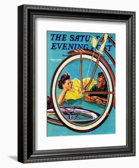 "Bicycle Ride," Saturday Evening Post Cover, August 16, 1941-Douglas Crockwell-Framed Giclee Print