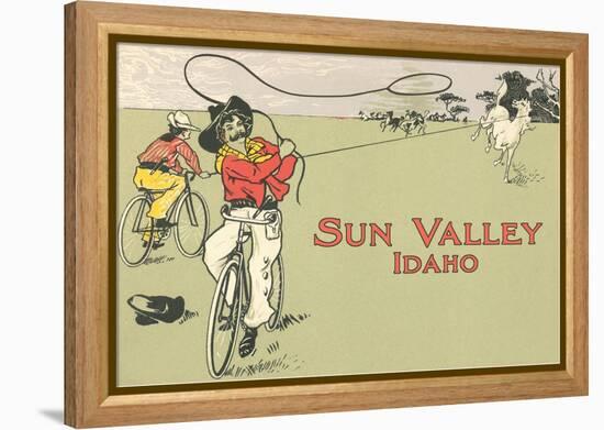 Bicycle Roping, Sun Valley, Idaho-null-Framed Stretched Canvas