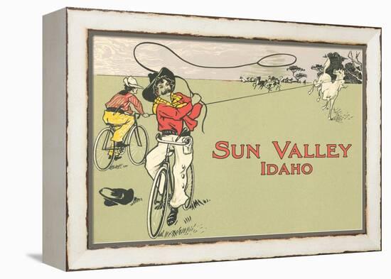 Bicycle Roping, Sun Valley, Idaho-null-Framed Stretched Canvas