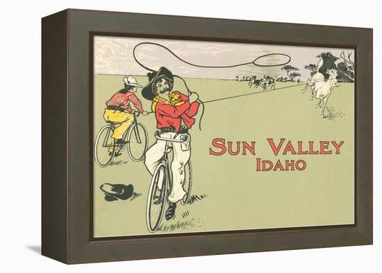 Bicycle Roping, Sun Valley, Idaho-null-Framed Stretched Canvas