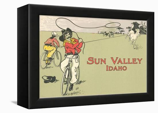 Bicycle Roping, Sun Valley, Idaho-null-Framed Stretched Canvas
