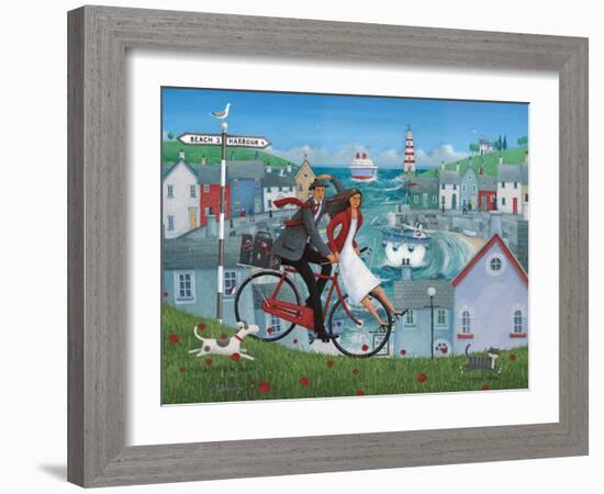 Bicycle Seascape-Peter Adderley-Framed Art Print